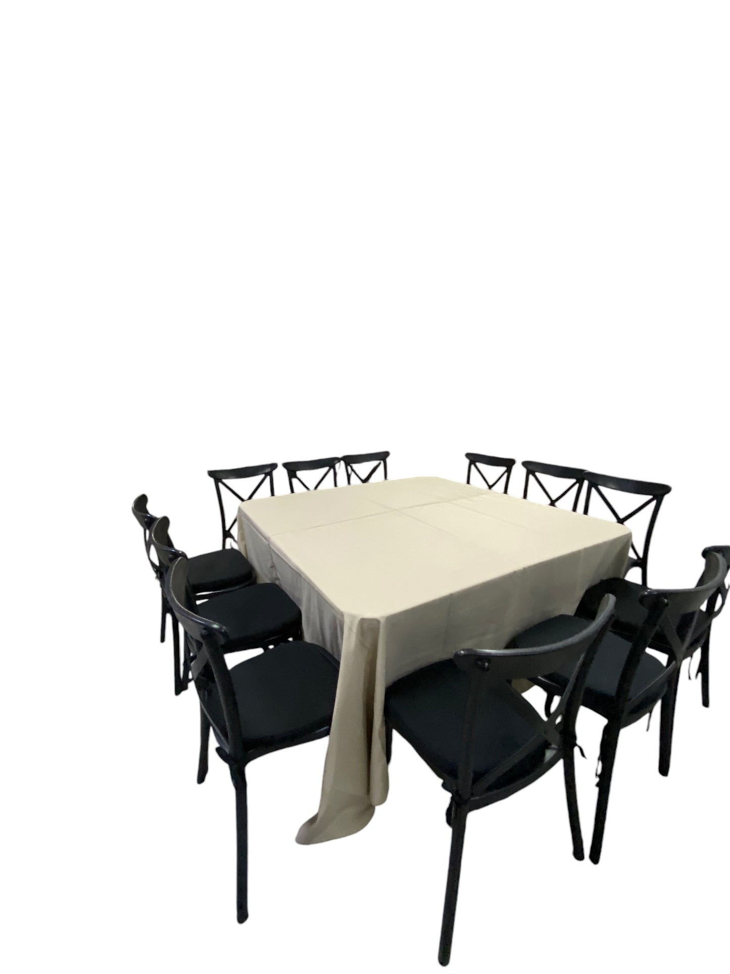 Mesa Cuadrada Mantel Beige (12 pax)