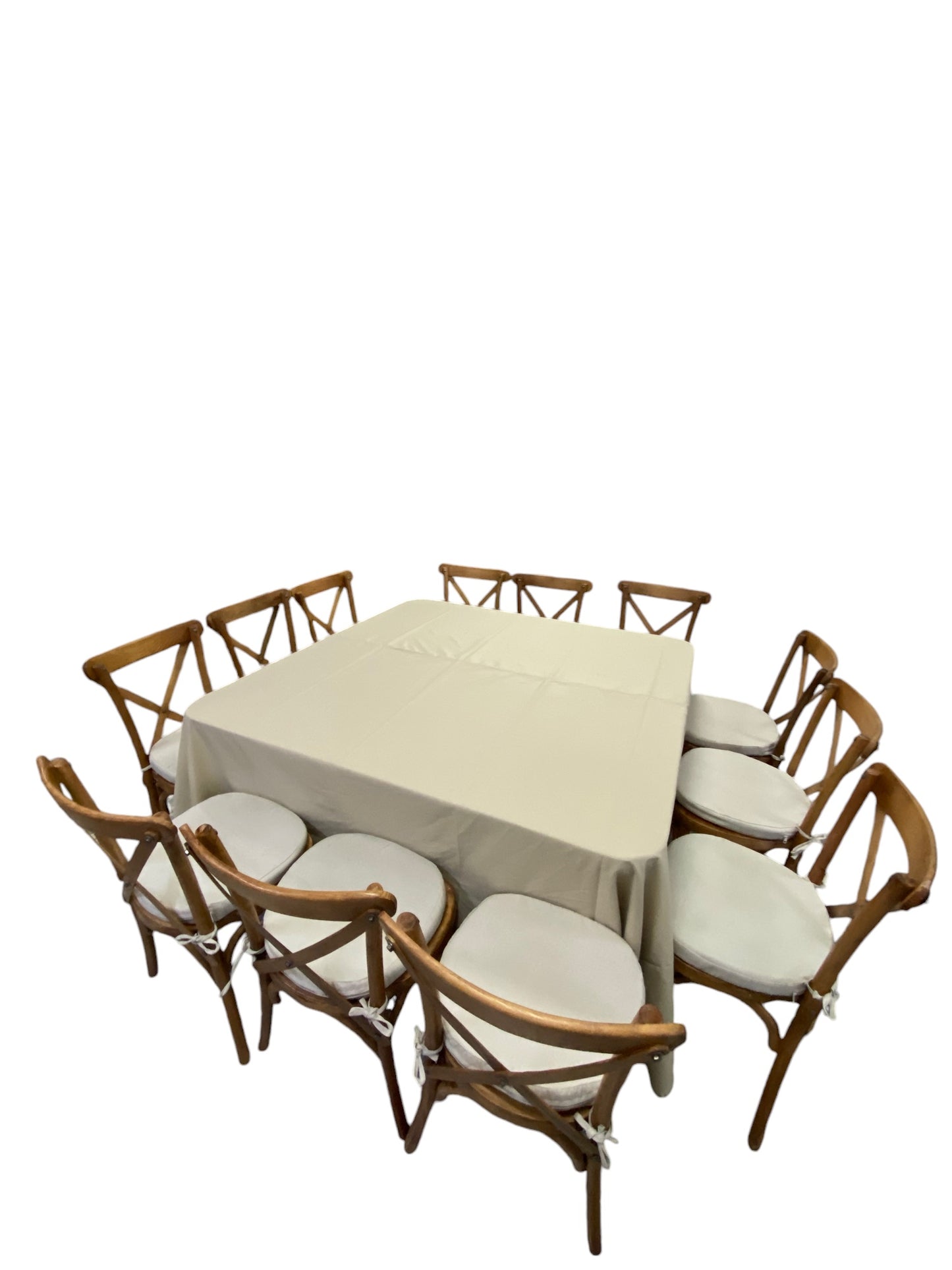 Mesa Cuadrada Mantel Beige (12 pax)