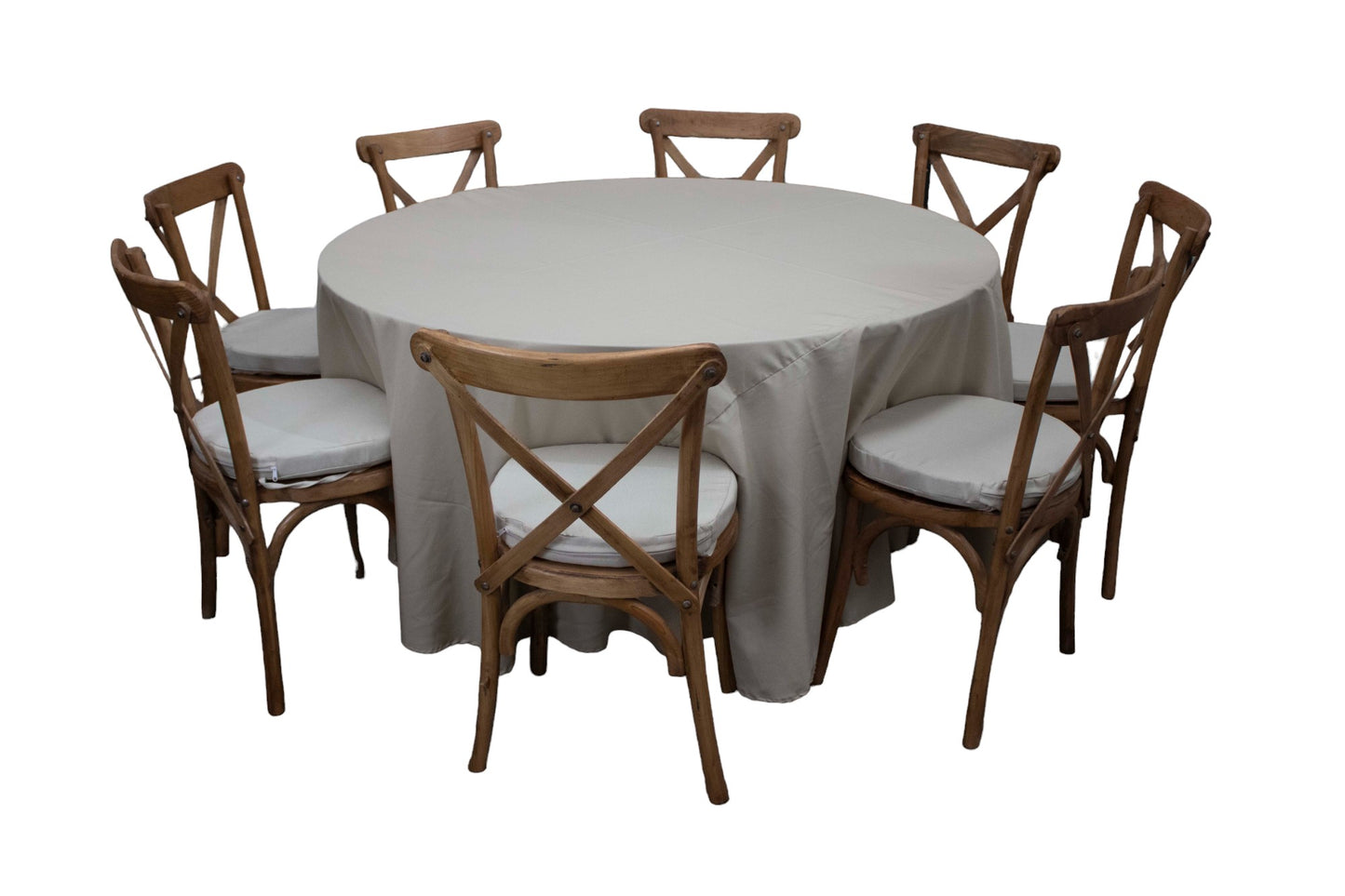 Mesa Redonda Mantel Beige (8 pax)