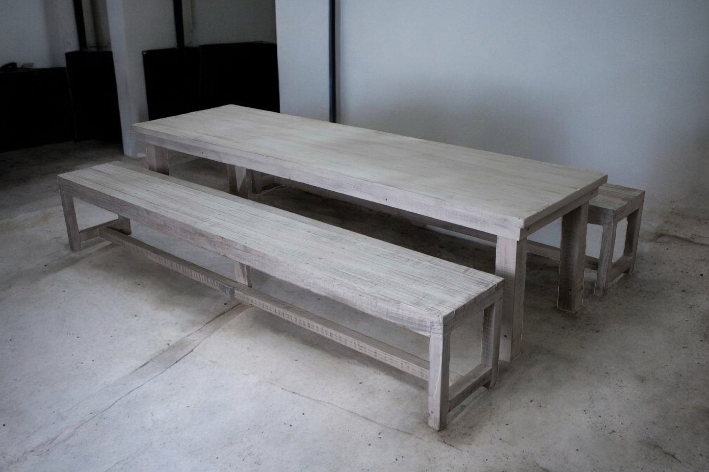 Mesa Infantil Blanca con Bancas (8 pax)