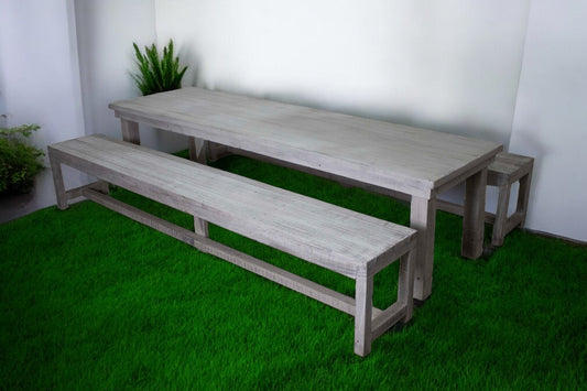 Mesa Infantil Blanca con Bancas (8 pax)