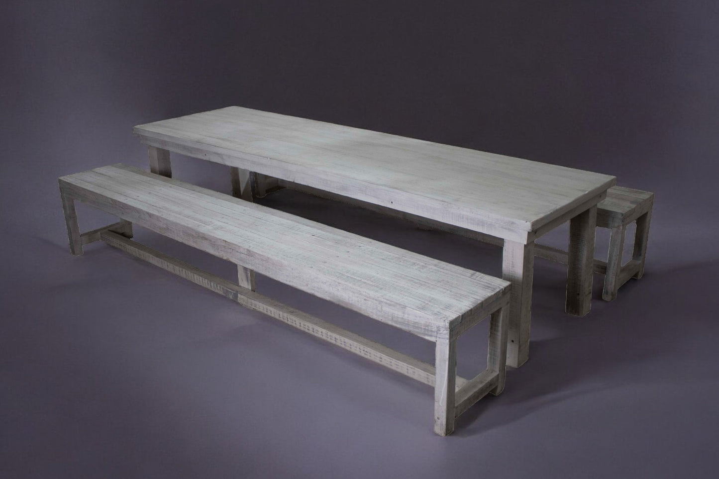 Mesa Infantil Blanca con Bancas (8 pax)