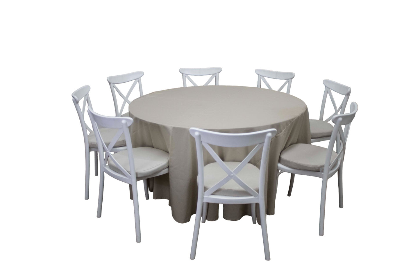 Mesa Redonda Mantel Beige (8 pax)