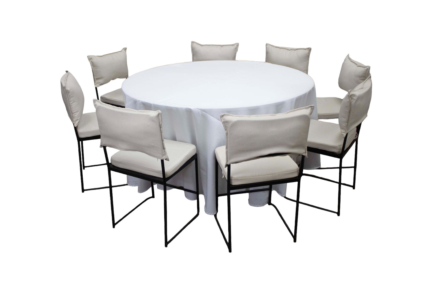 Mesa Redonda Mantel Blanco (8 pax)