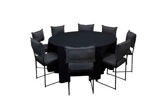 Mesa Redonda Mantel Negro (8 pax)