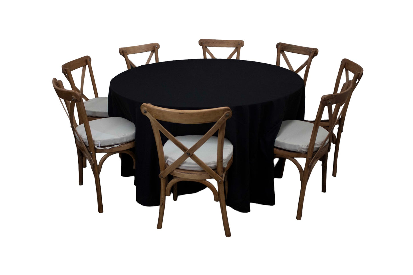 Mesa Redonda Mantel Negro (8 pax)