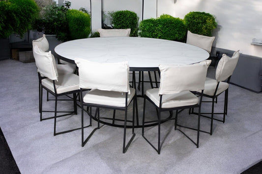 Mesa Smith Circular Blanca (10 pax)