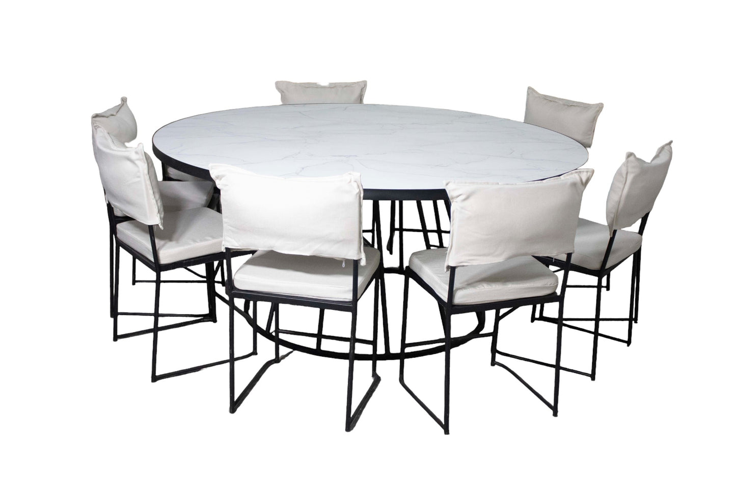 Mesa Smith Circular Blanca (10 pax)