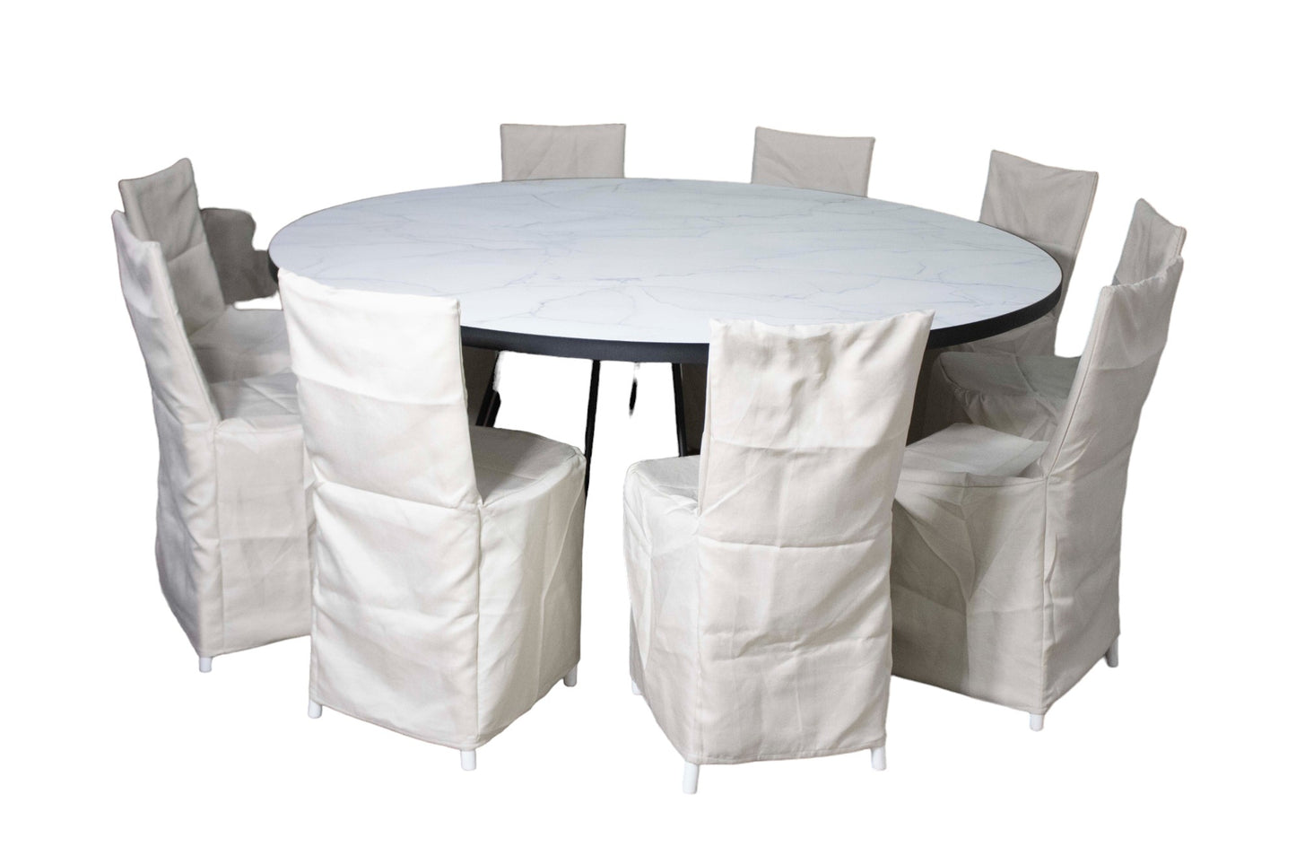 Mesa Smith Circular Blanca (10 pax)