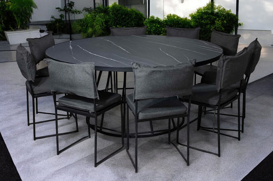 Mesa Smith Circular Negra (10 pax)