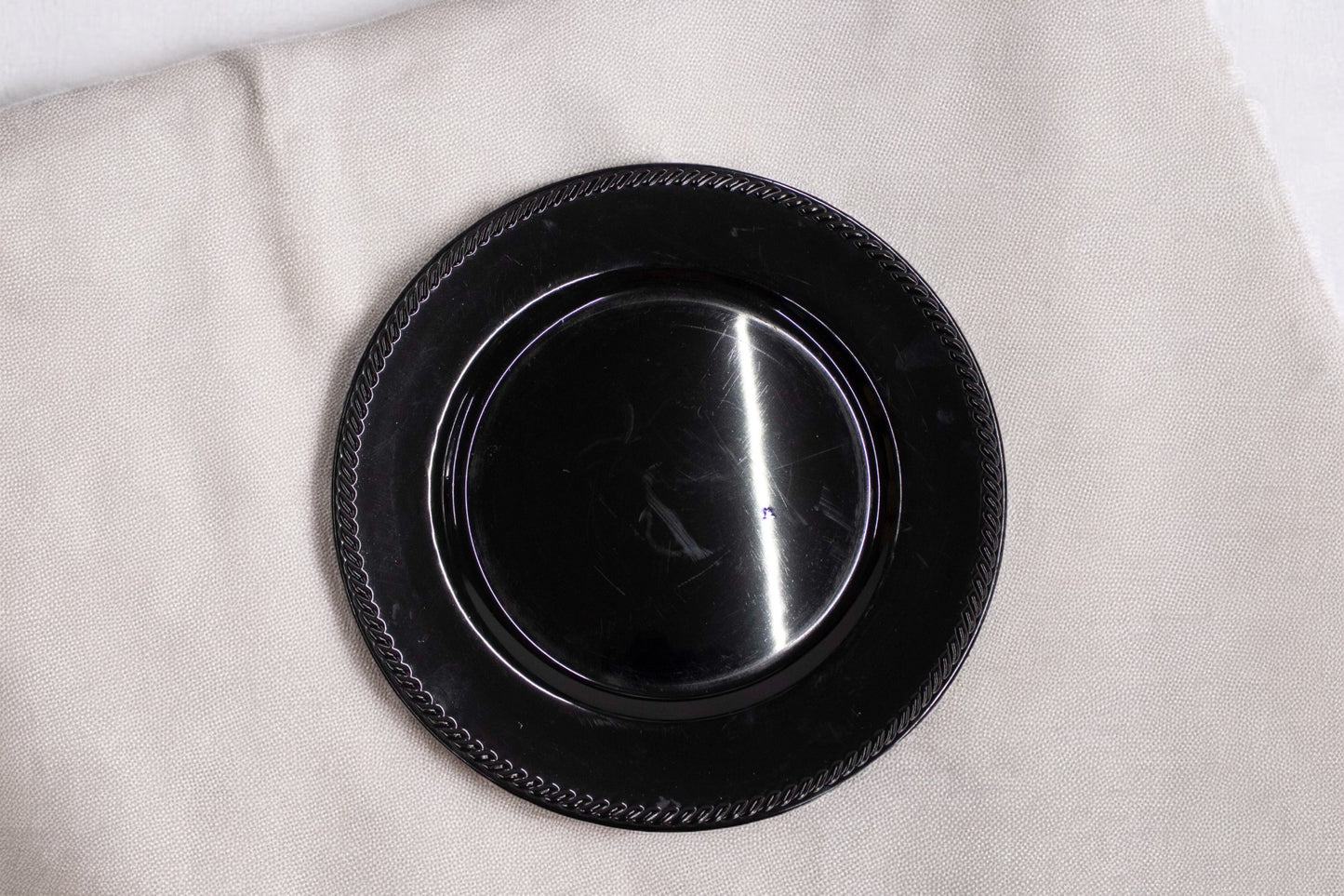 Plato Base Lineas Negro
