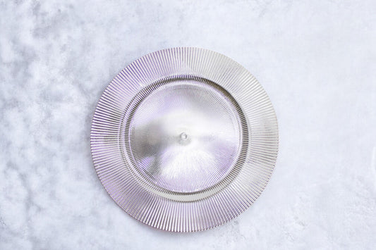 Plato Base Líneas Plata