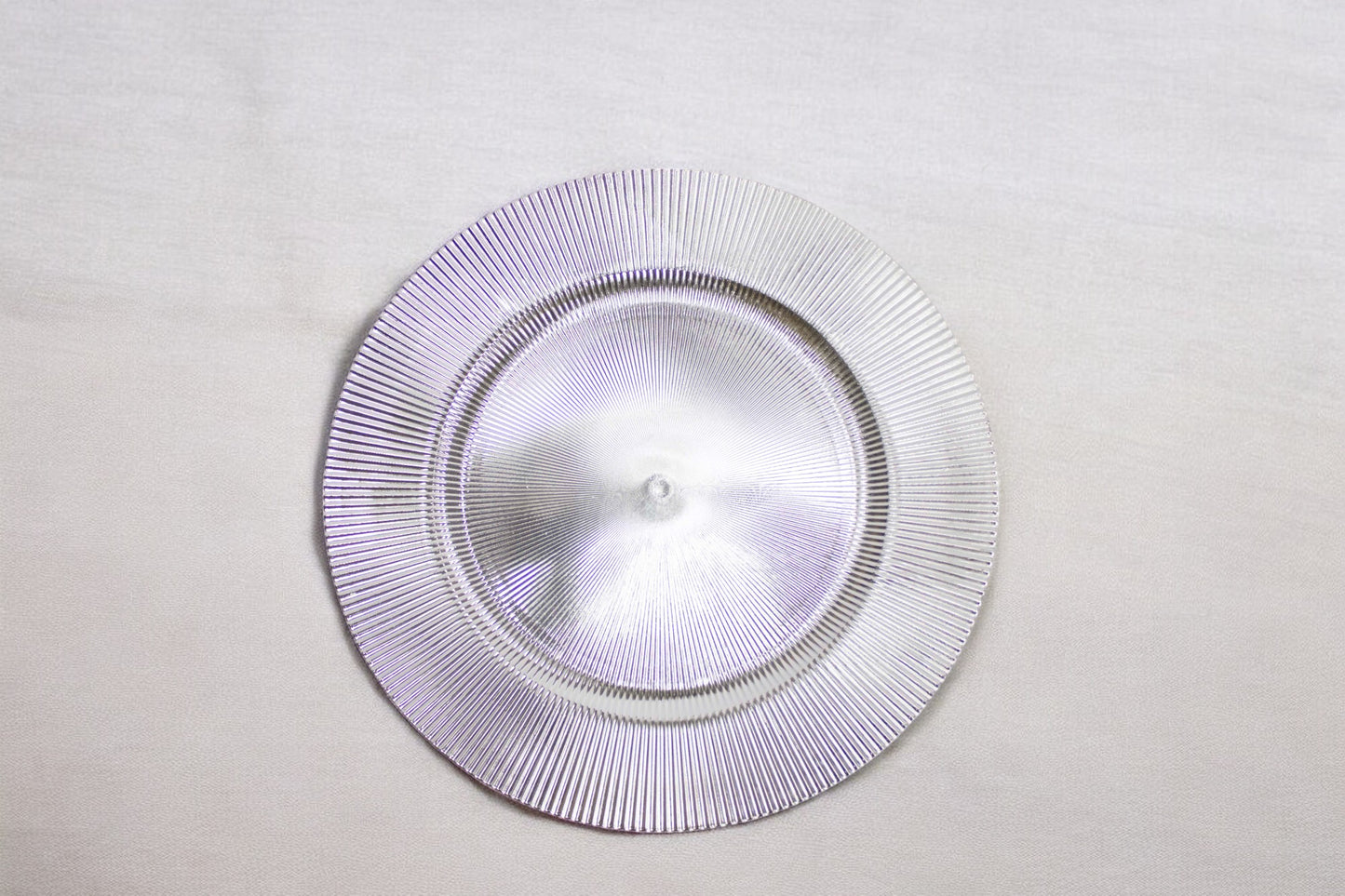 Plato Base Líneas Plata