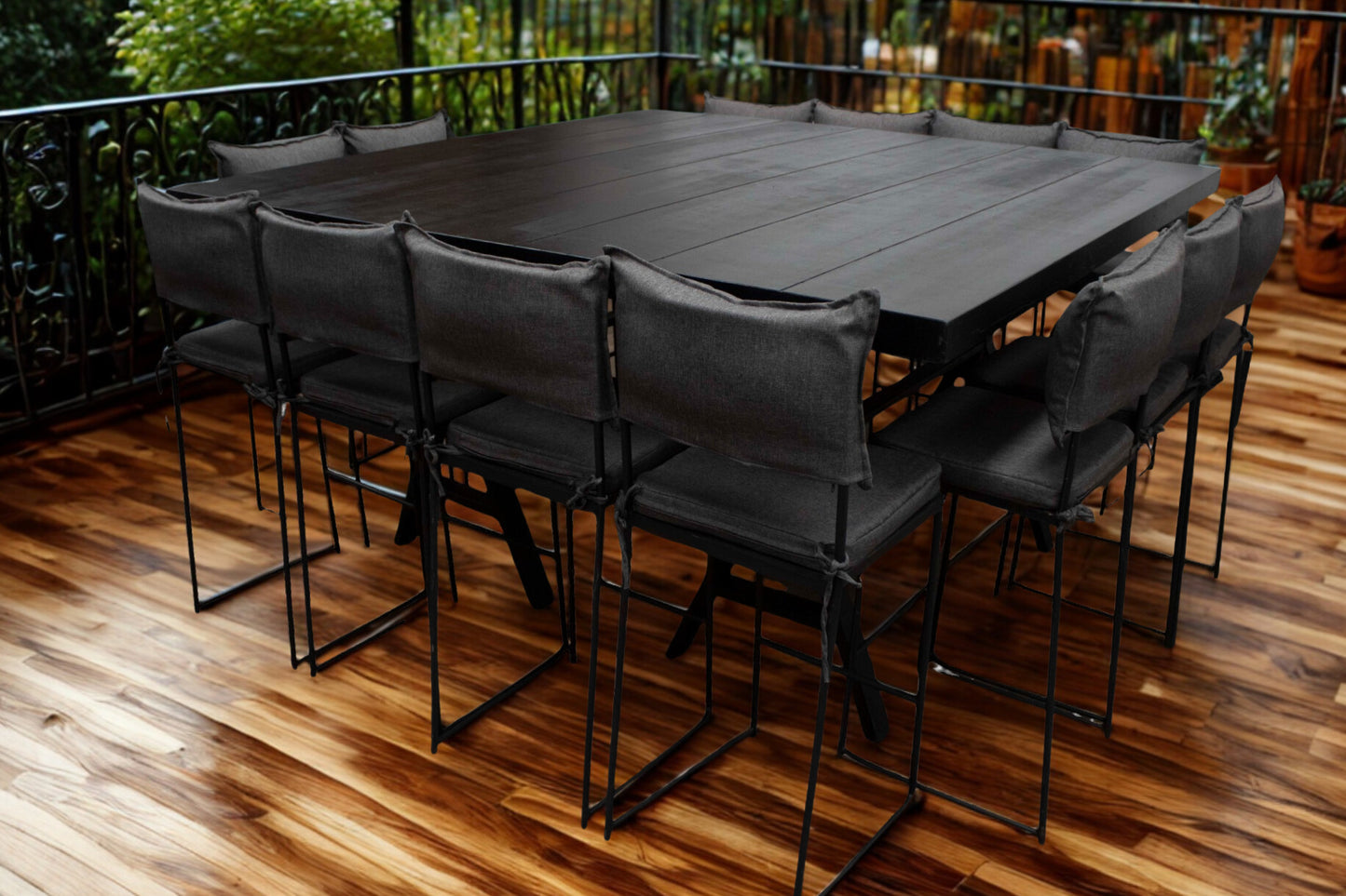 Mesa Alta Cuadrada Negra (14 pax)