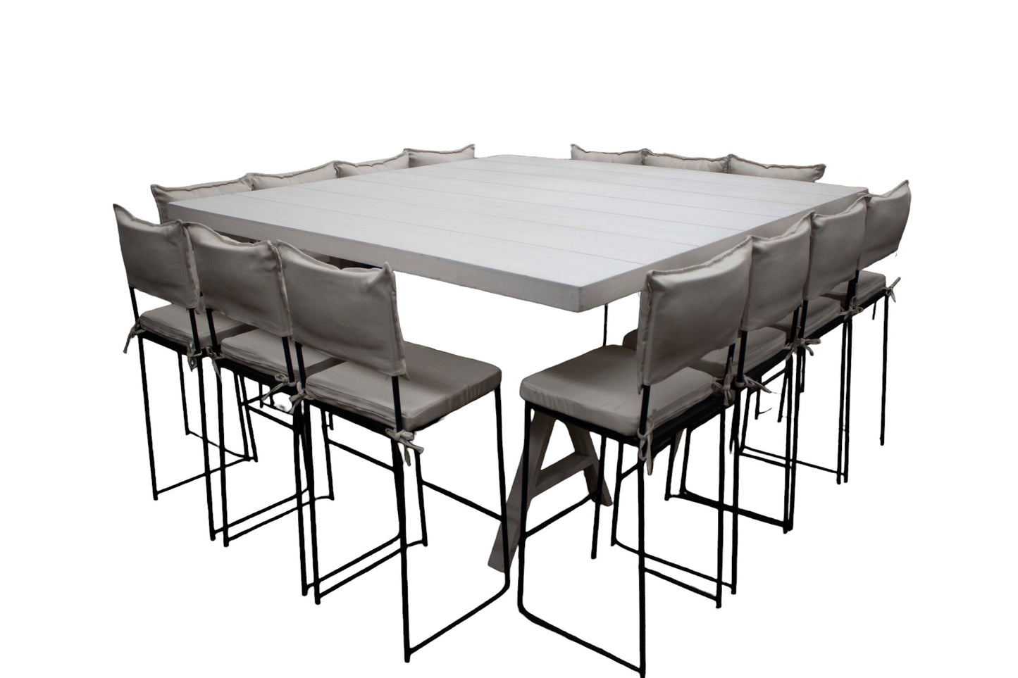 Mesa Alta Cuadrada Blanca (14 pax)