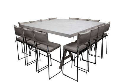 Mesa Alta Cuadrada Blanca (14 pax)