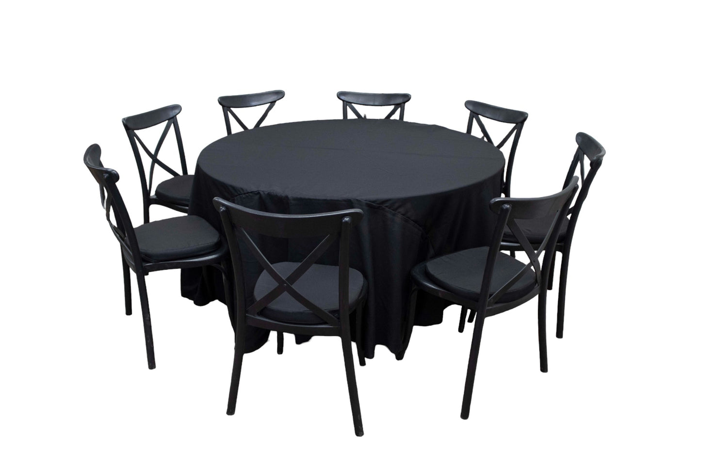 Mesa Redonda Mantel Negro (8 pax)