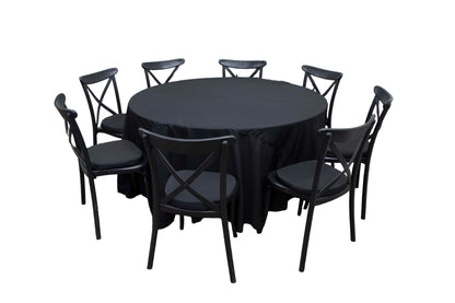 Mesa Redonda Mantel Negro (8 pax)