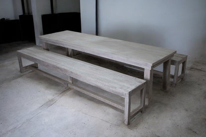 Mesa Infantil Blanca con Bancas (8 pax)