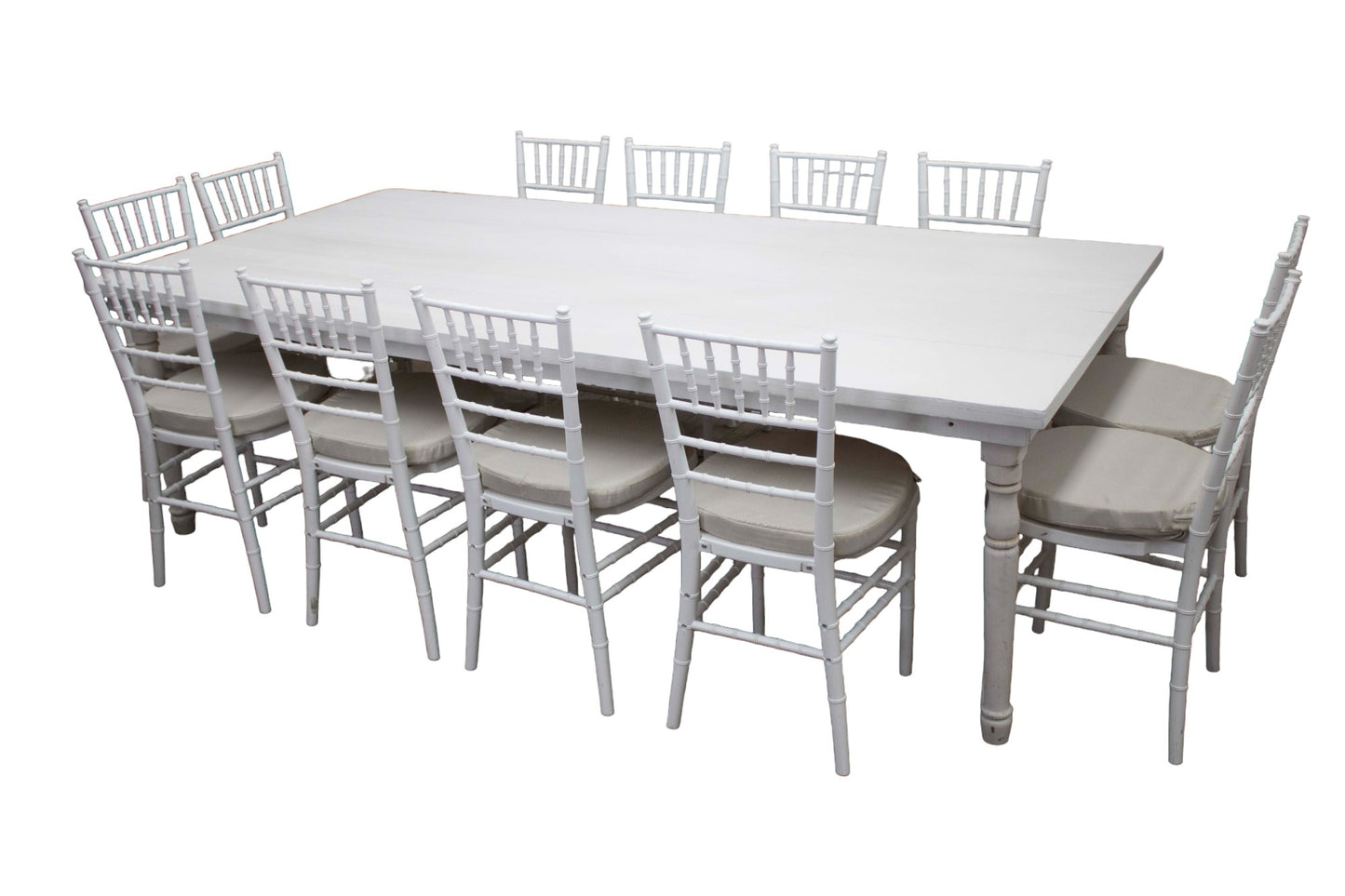 Mesa Rectangular Blanca (12 pax)