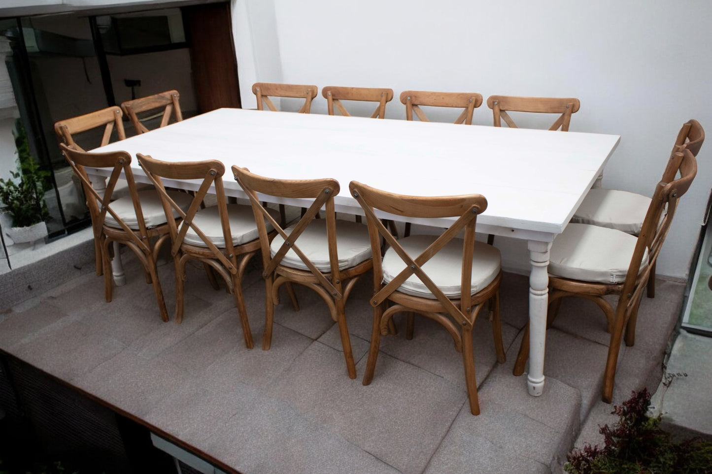 Mesa Rectangular Blanca (12 pax)