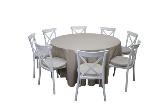 Mesa Redonda Mantel Beige (8 pax)