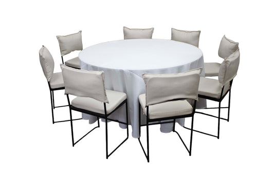 Mesa Redonda Mantel Blanco (8 pax)