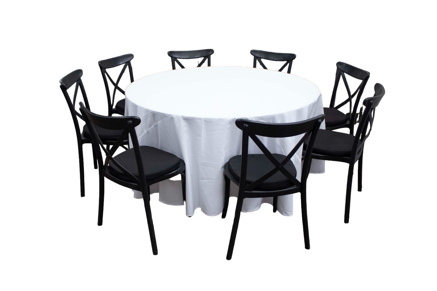 Mesa Redonda Mantel Blanco (8 pax)
