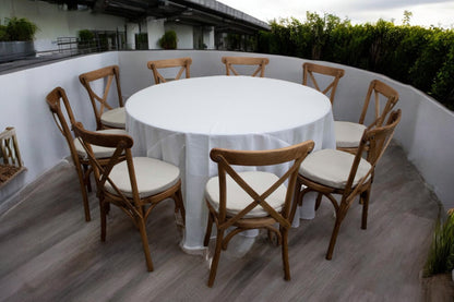 Mesa Redonda Mantel Blanco (8 pax)