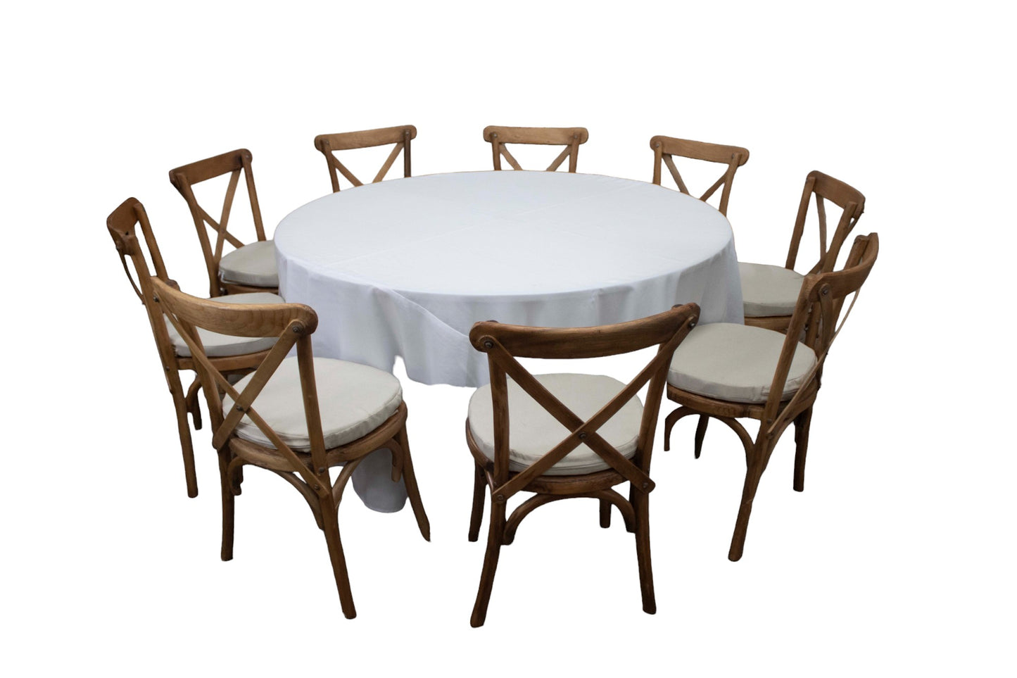 Mesa Redonda Mantel Blanco (8 pax)
