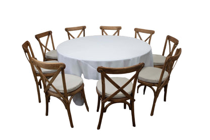 Mesa Redonda Mantel Blanco (8 pax)