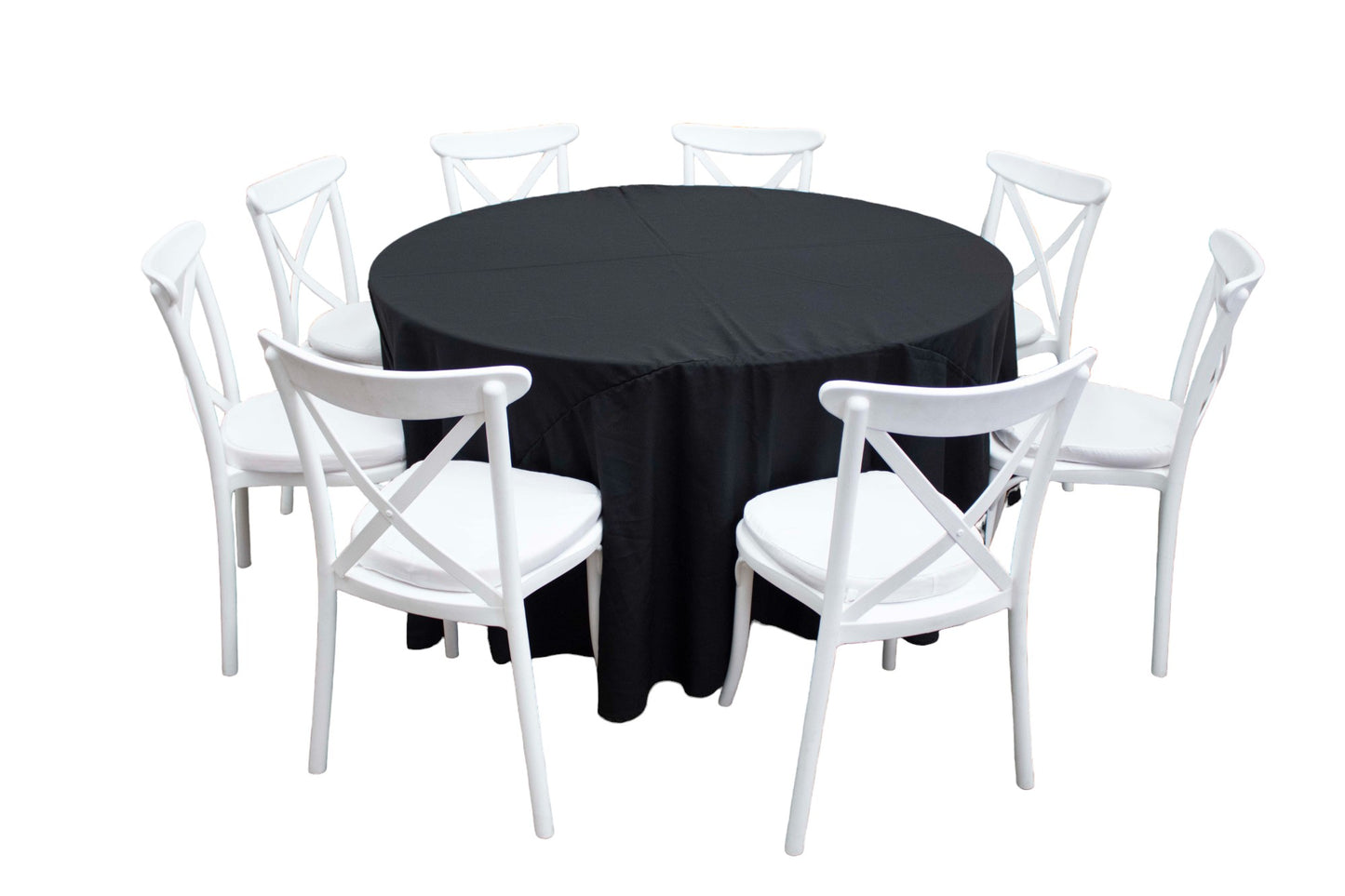 Mesa Redonda Mantel Negro (8 pax)