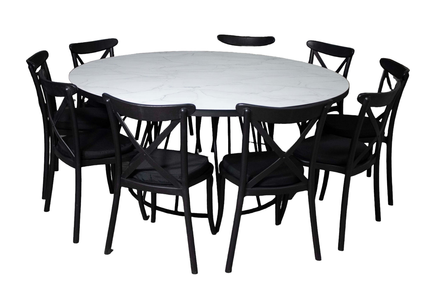 Mesa Smith Circular Blanca (10 pax)