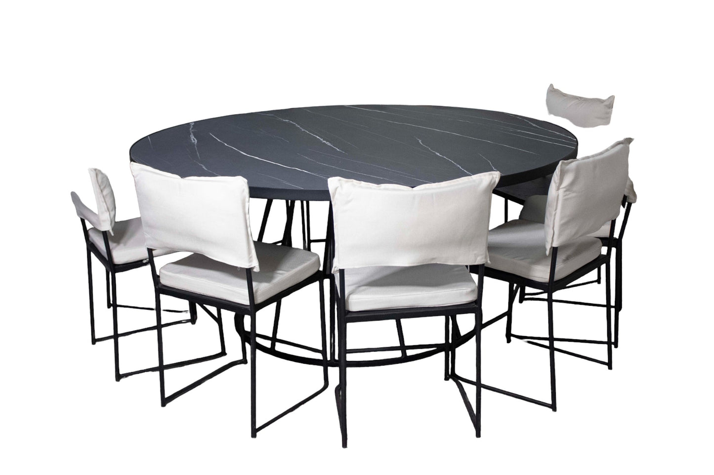 Mesa Smith Circular Negra (10 pax)