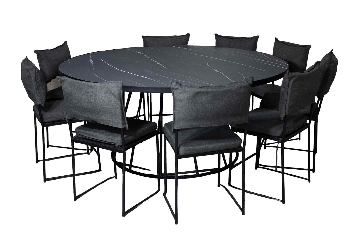 Mesa Smith Circular Negra (10 pax)