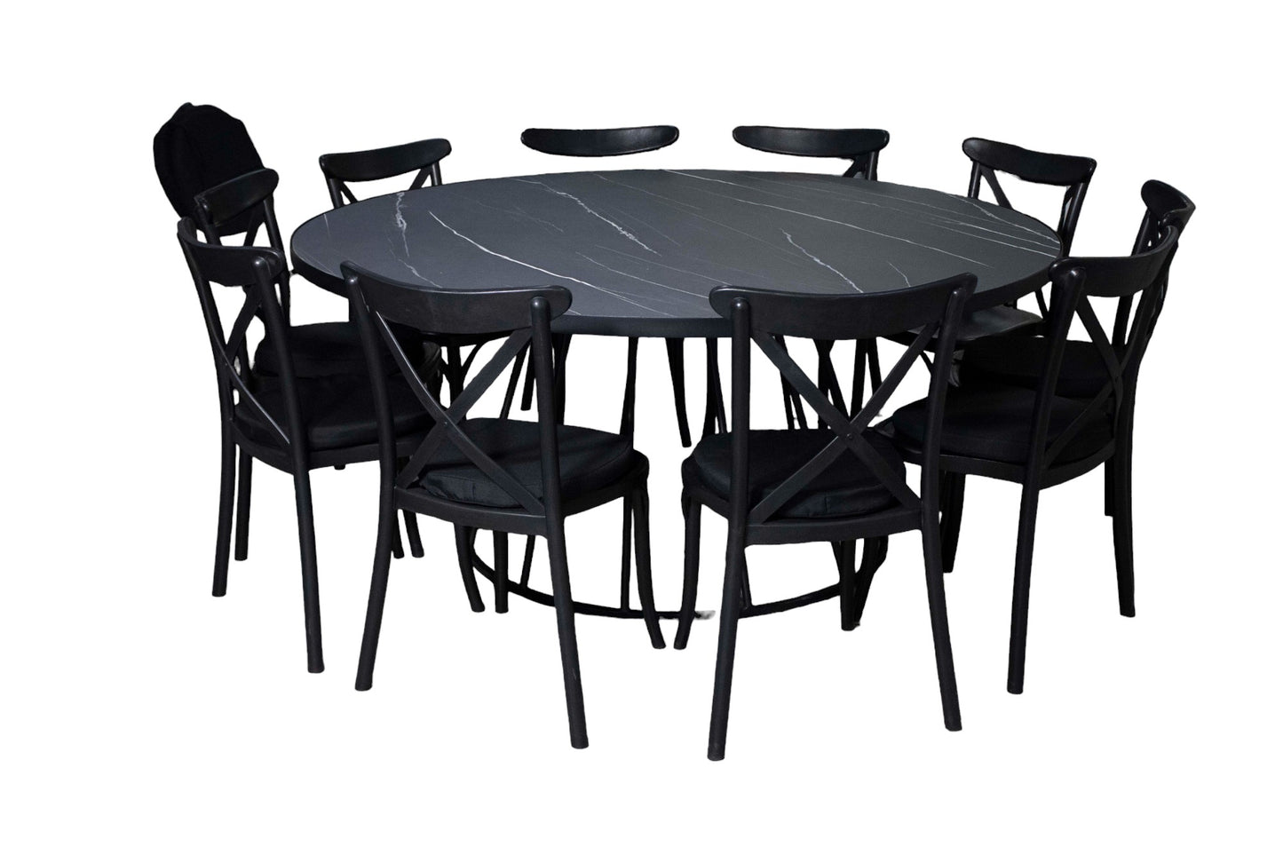 Mesa Smith Circular Negra (10 pax)