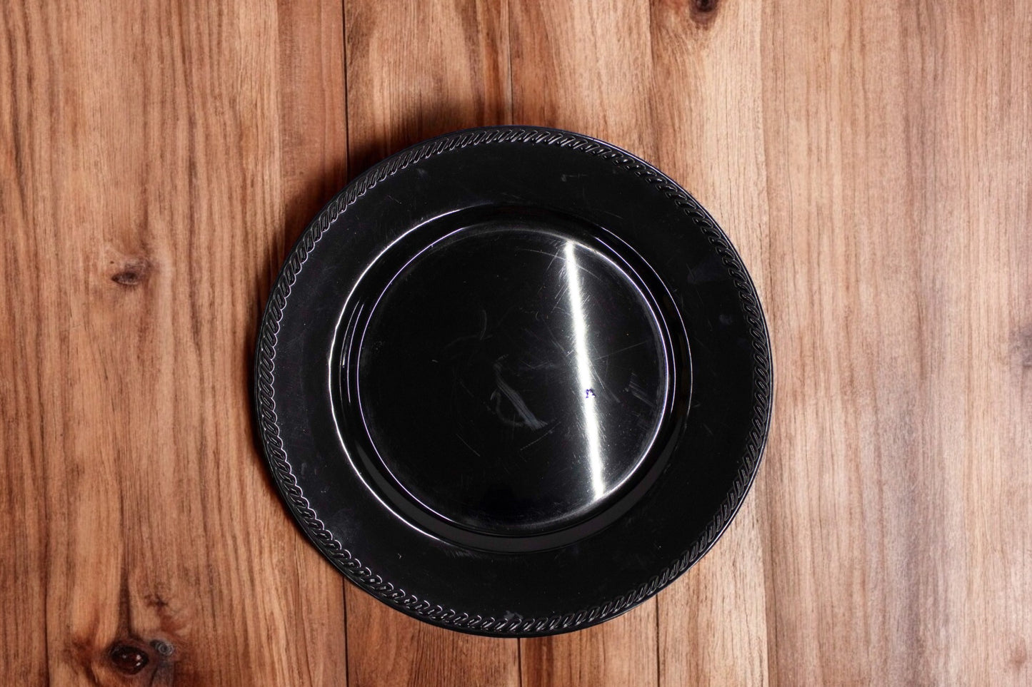 Plato Base Lineas Negro