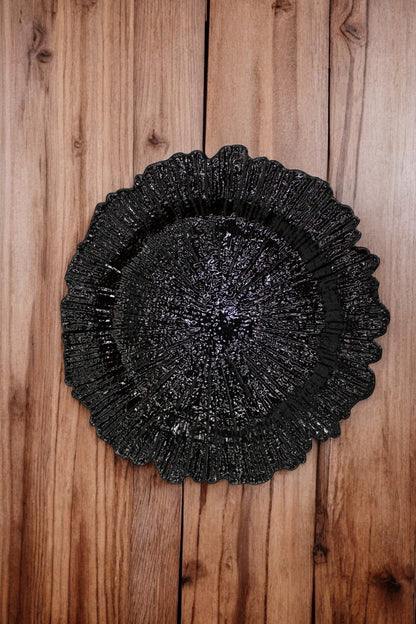 Plato Base Negro Textura