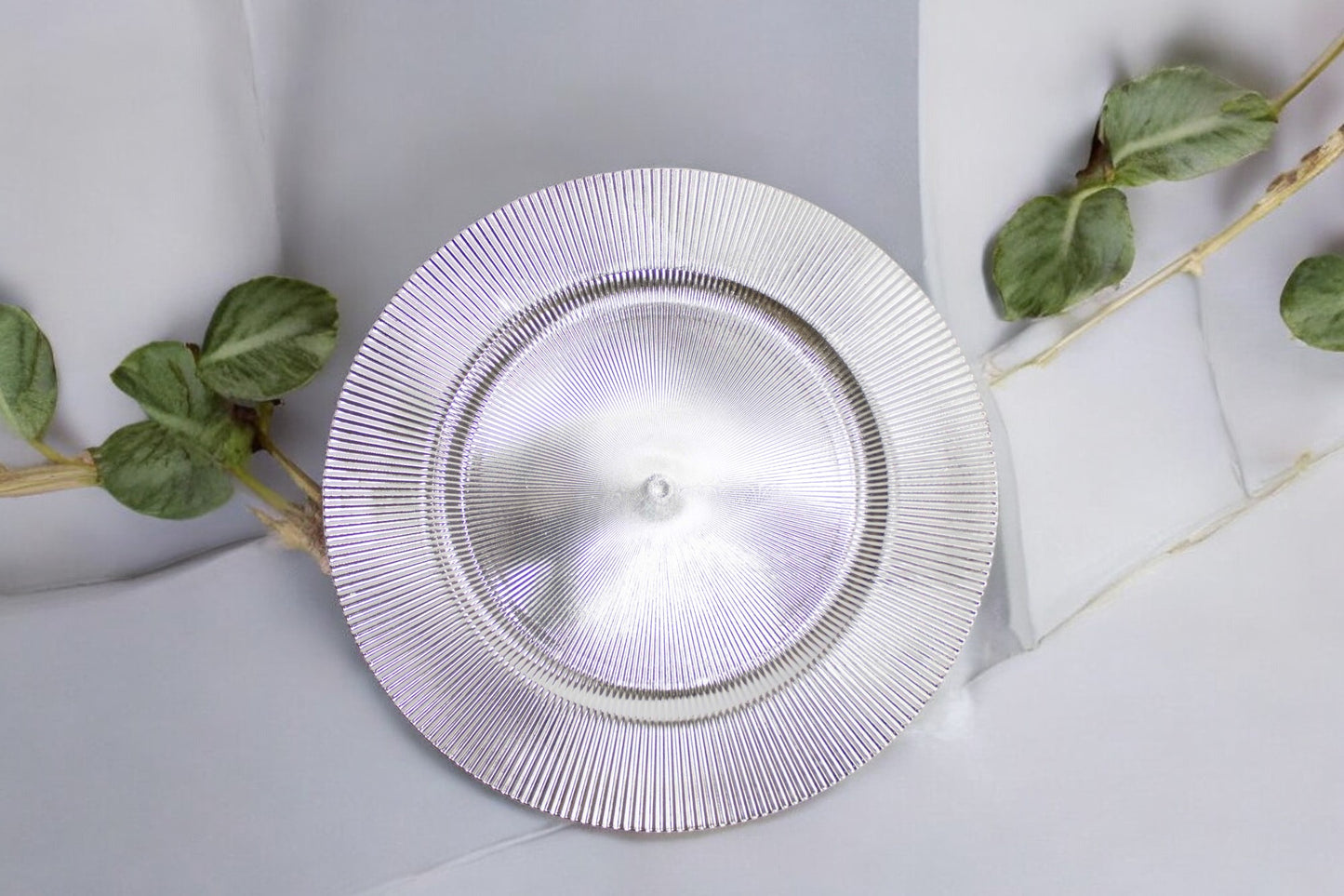 Plato Base Líneas Plata