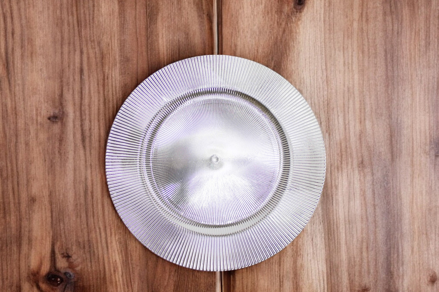 Plato Base Líneas Plata